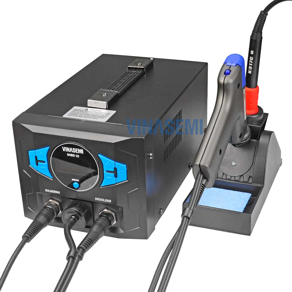Vinasemi 948D III Máy Hút Chì Linh Kiện + Trạm Hàn Điều Chỉnh Nhiệt Độ 110W, 220VAC, 200-480°C