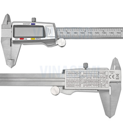 Vinasemi-150 Thước Kẹp Điện Tử 150mm Thép Không Gỉ Hiển Thị Số